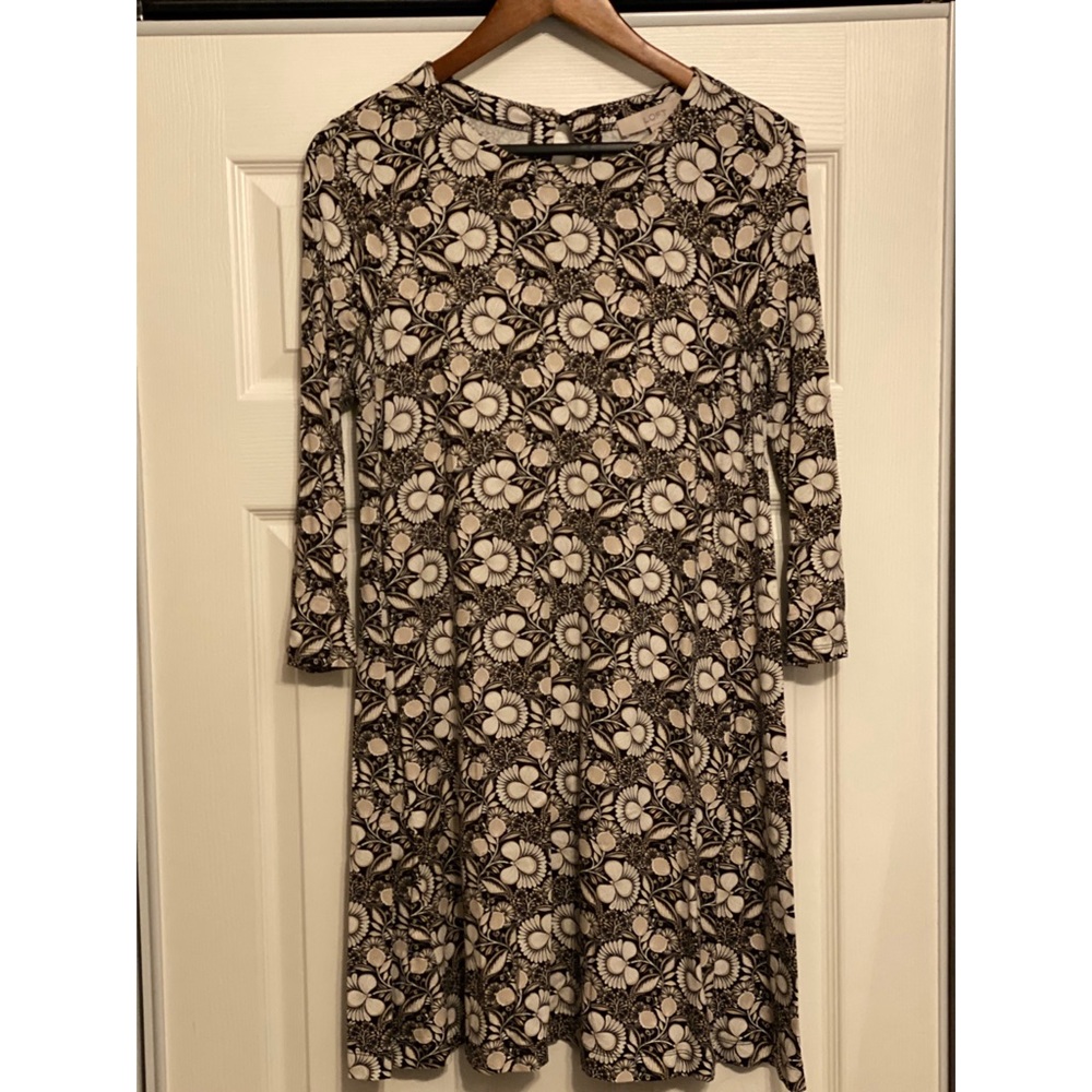 LOFT Patterned Cotton Swing Dress